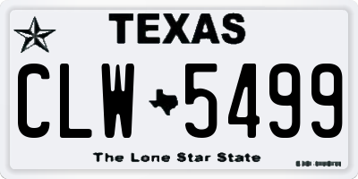 TX license plate CLW5499