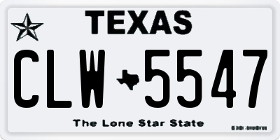 TX license plate CLW5547