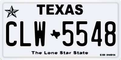 TX license plate CLW5548