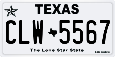 TX license plate CLW5567
