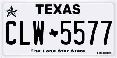 TX license plate CLW5577