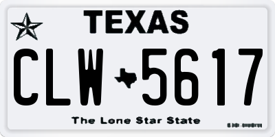 TX license plate CLW5617