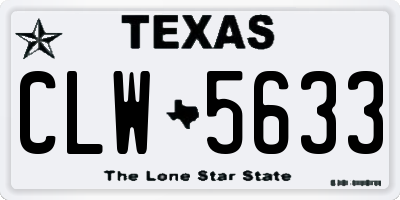 TX license plate CLW5633