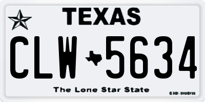 TX license plate CLW5634