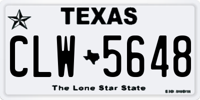 TX license plate CLW5648