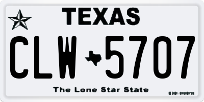 TX license plate CLW5707