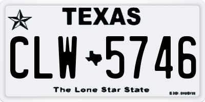 TX license plate CLW5746