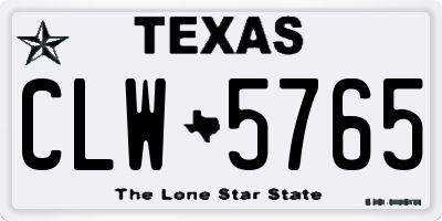 TX license plate CLW5765