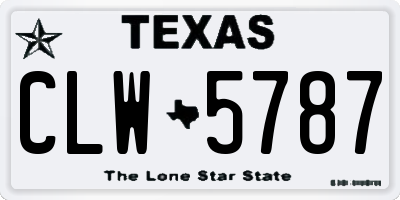 TX license plate CLW5787