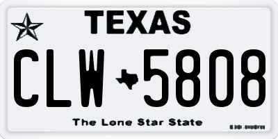 TX license plate CLW5808