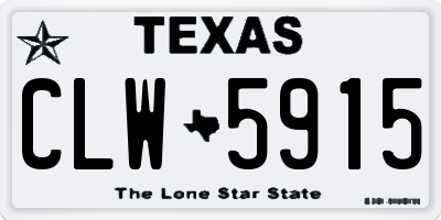TX license plate CLW5915