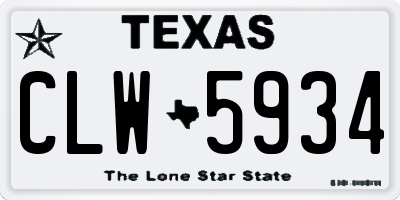 TX license plate CLW5934