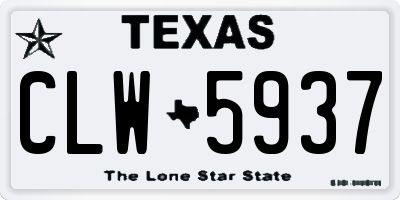 TX license plate CLW5937
