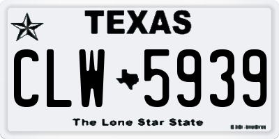TX license plate CLW5939