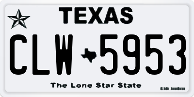 TX license plate CLW5953