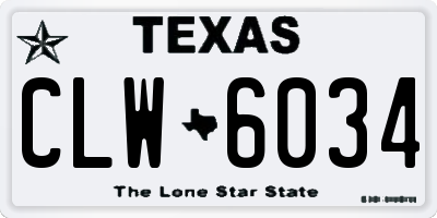 TX license plate CLW6034