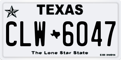 TX license plate CLW6047