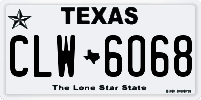 TX license plate CLW6068