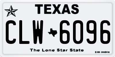 TX license plate CLW6096