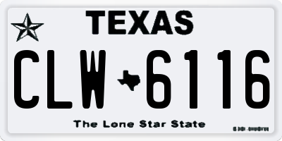 TX license plate CLW6116