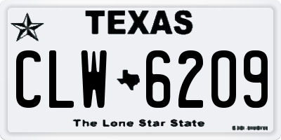 TX license plate CLW6209