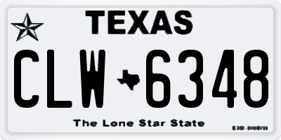 TX license plate CLW6348