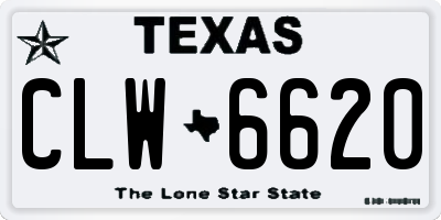 TX license plate CLW6620