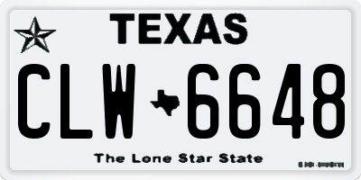 TX license plate CLW6648