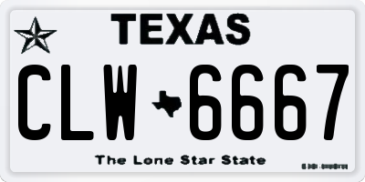 TX license plate CLW6667