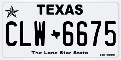 TX license plate CLW6675