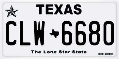 TX license plate CLW6680
