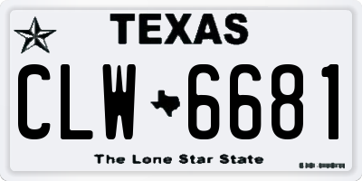 TX license plate CLW6681