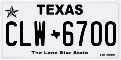 TX license plate CLW6700