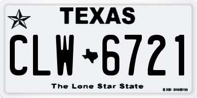 TX license plate CLW6721