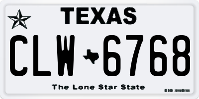 TX license plate CLW6768
