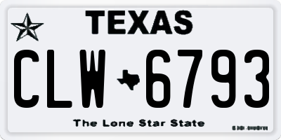 TX license plate CLW6793
