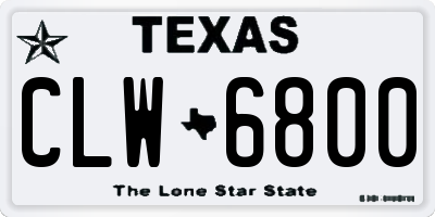 TX license plate CLW6800