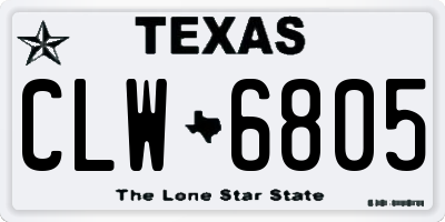 TX license plate CLW6805