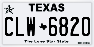 TX license plate CLW6820