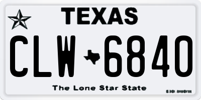TX license plate CLW6840