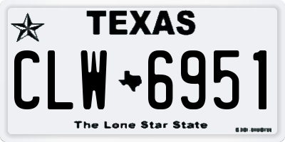 TX license plate CLW6951