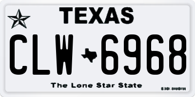 TX license plate CLW6968