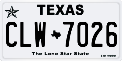 TX license plate CLW7026