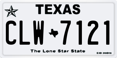 TX license plate CLW7121