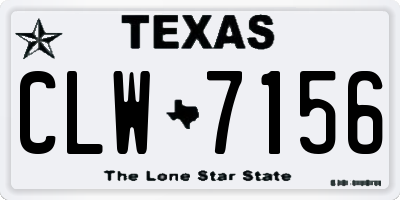 TX license plate CLW7156