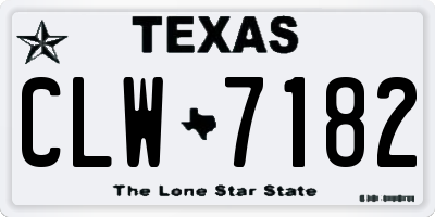 TX license plate CLW7182
