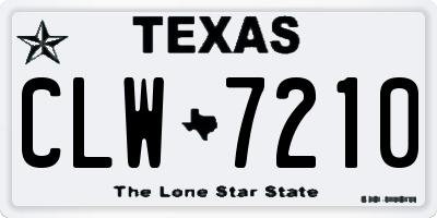 TX license plate CLW7210