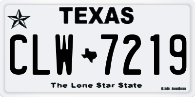 TX license plate CLW7219