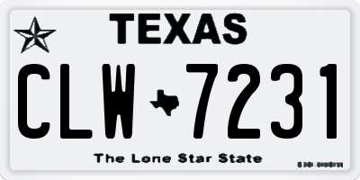 TX license plate CLW7231
