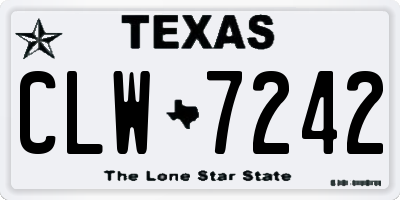 TX license plate CLW7242